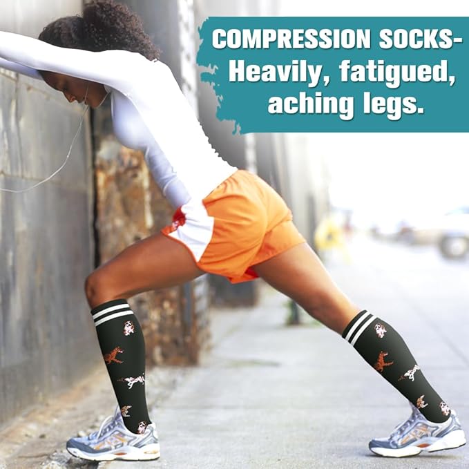 Laite Hebe Compression Socks for Women & Men Circulation(6 pairs)-Graduated Supports Socks for Running, Athletic Sports