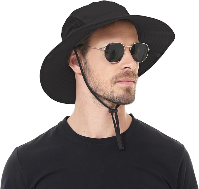 Sun Hat for Men Women UPF 50+ Fishing Hats Waterproof Wide Brim Boonie Bucket Hat for Safari Beach Hiking Garden