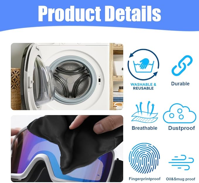 Microfiber Drawstring Bags, Multi-Size Soft Protective Pouches for Shoes, Ski Goggles, Sunglasses, Handbags & Camera Lenses