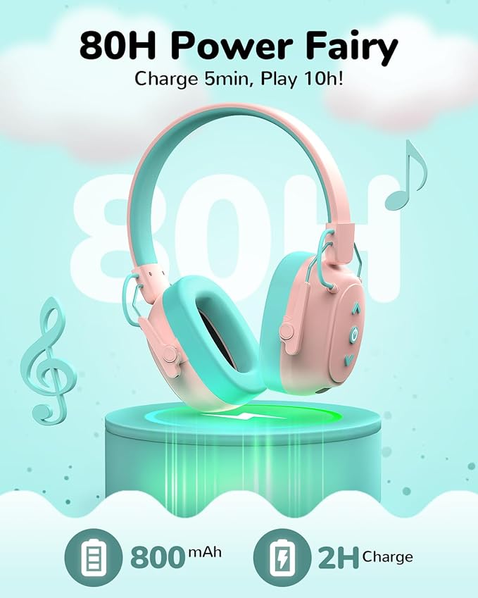 Kids Noise Cancelling Headphones, Sound Proof Ear Protection, 29dB SNR Noise Reduction Bluetooth 6.0 Earmuff, 94dB Lock - 80H Playtime, Hearing Protection for Autism, Shooting Gun Range Mowing (Pink)