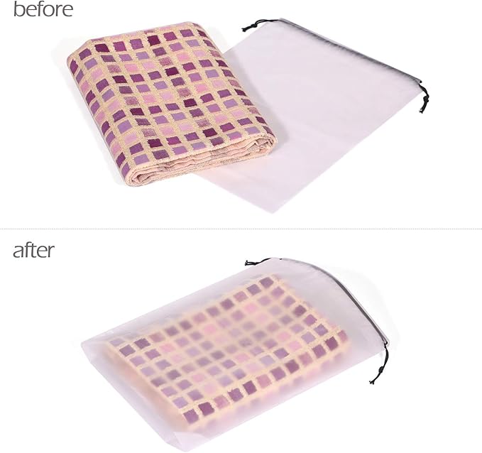 Set of 12 Portable Translucent Shoe Bags for Travel Large Clear Shoes Pouch Storage Organizer with Drawstring for Men and Women