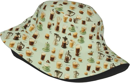 Colorful Fire Balloon, White Cloud Fisherman Hat Summer Foldable UV Protection Sun Hat