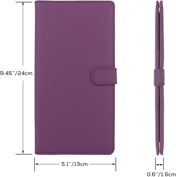 Car Registration and Insurance Holder, Leather Magnetic Shut Vehicle Glove Box Organizer for Document, Card, Driver License, Purple