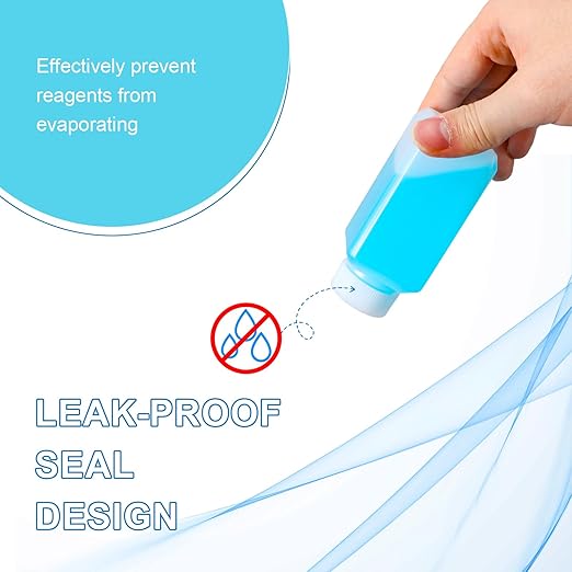 3.4oz Leak Proof Plastic Bottles with Caps, Laboratory Reagent Bottle, Reusable Small Pill Storage Containers for Travel, Classrooms, Home (3 pack translucent,3 pack white)