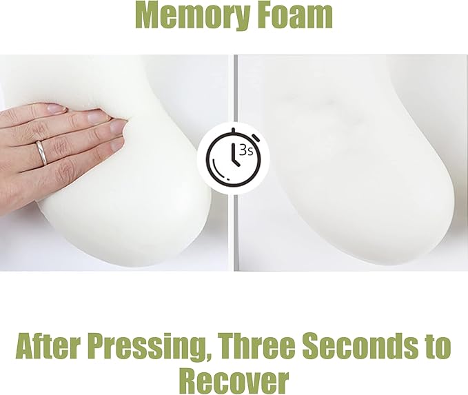 Sexysamba Pure Memory Foam Travel Pillow Set for Adults - Comfortable & Removable Machine Washable Cover, Neck Support Pillow Airplane Travel Kit with Eye Mask for Portable Plane Accessories - Grey