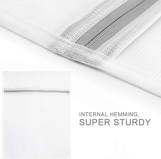 Muchfun 4Pcs Durable Fine Mesh Laundry Bags for Delicates 24 x 24 Inches (4, XX-Large)