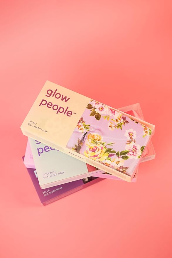 Glow People Silk Sleep Mask – 100% Mulberry Silk Eye Mask for Sleeping, Total Blackout, Cloud-Soft and Adjustable for Beauty Sleep and Travel - Burst
