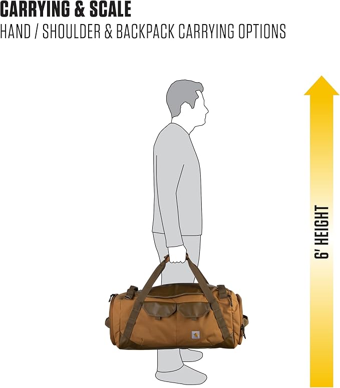 Carhartt Heavy Haul Utility Duffel Bag's, Water-Resistant Packable Bag for Jobsite, Gym, and Travel