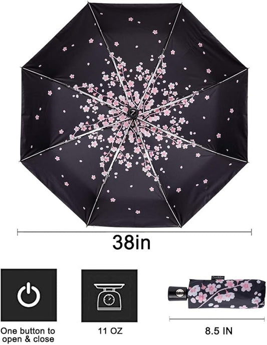 Goothdurs Automatic Mini Travel Windproof Umbrella Compact Auto Open/Close Small Lightweight Folding Rain Umbrellas for Women Men