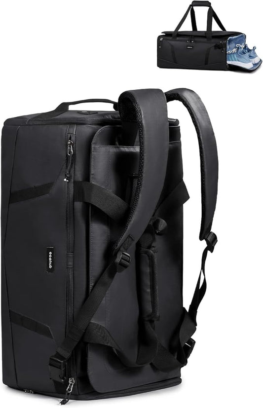 ECOHUB 40L Gym Bag for Women Men Water Resistant Sports Duffle Bag with Shoe Compartment & Wet Pocket, Travel Weekender Camping Backpack