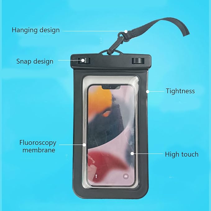 Underwater Protective Pouch Diving Case with Lanyard Transparent Phone Dry Bag for Swiming Beach Surfing Camping Hiking Protective Cover