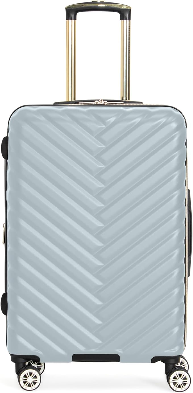 Kenneth Cole REACTION Women's Madison Square Hardside Chevron Expandable Luggage, Slate, 24-Inch Checked