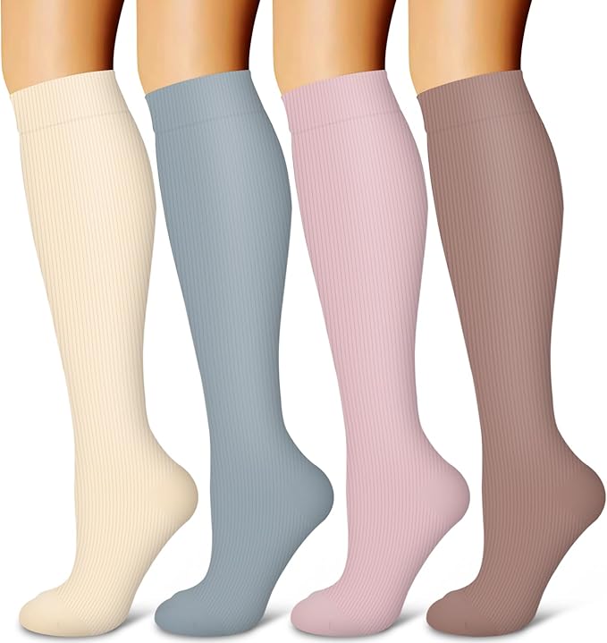 Laite Hebe 4 Pairs-Compression Socks for Women&Men Circulation-Best Support for Nurses,Running,Athletic