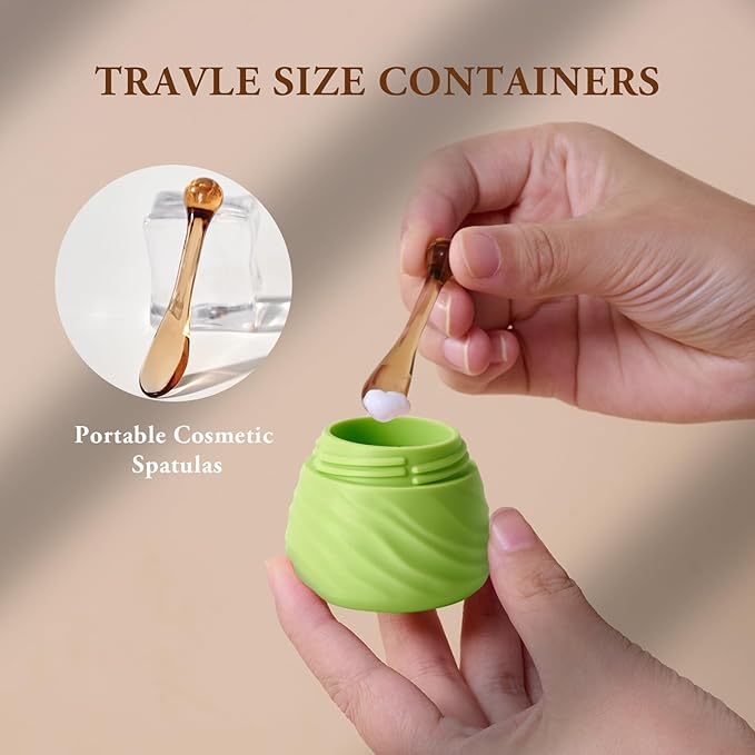 Travel Containers for Toiletries, Silicone Jar with Lid Eternal Moment, TSA Approved Travel Size Bottles with Clear Bag, Leak-proof Traveling Accessories Cosmetic for Lotion Face Body Cream (4 Pack)