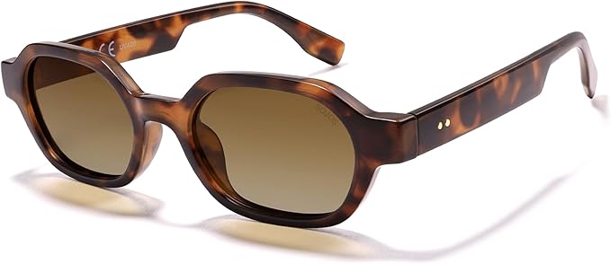 SOJOS Retro Polarized Hexagon Sunglasses for Women Men, UV400 Trendy Rectangle 70s 80s 90s Shades SJ2389