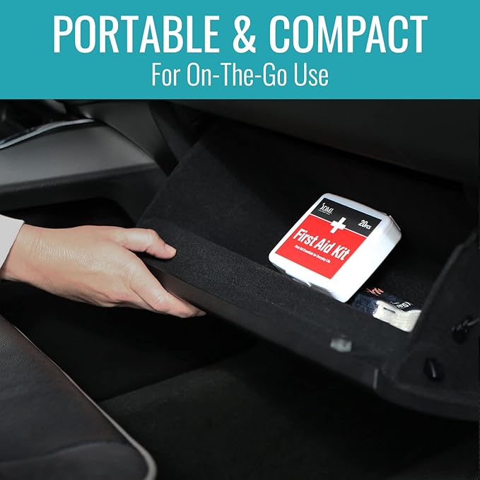 DMI First-Aid Kit, Mini 20-Piece Kit, Small and Compact All-Purpose Use for Minor Cuts and Scrapes, Durable Water-Resistant Case, Convenient and Portable, FSA & HSA Eligible