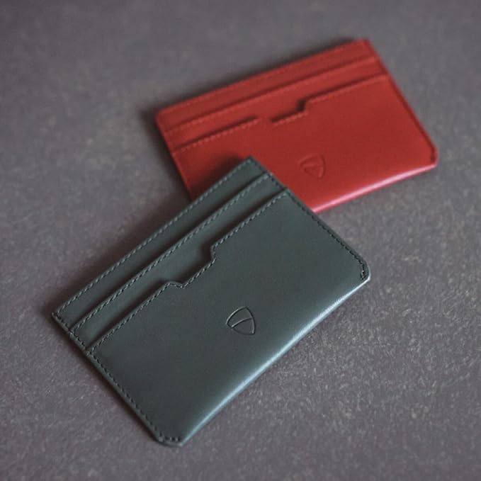 Vaultskin MOORGATE Slim Card Holder - Minimalist Leather Wallet, RFID Blocking Sleeve, Fits Front Pocket, for Men and Women