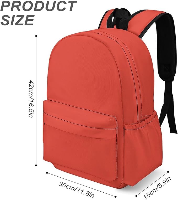 Vermilion Backpack Adult Travel Daybag for Women Men College Backpack for Vacation Hiking Camping Bag
