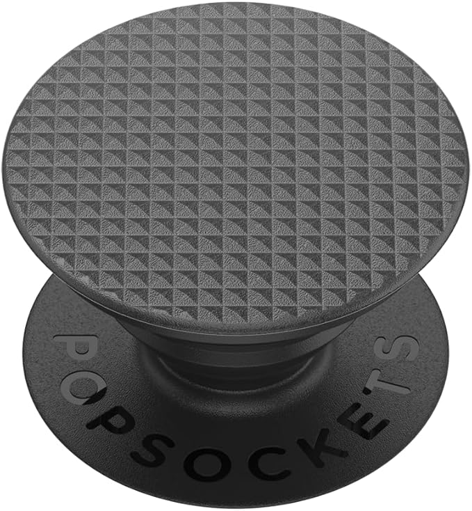PopSockets Phone Grip with Expanding Kickstand, Adhesive Grip - Knurled Texture Black