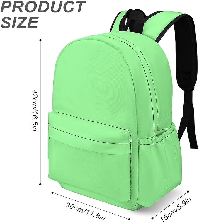 Mint Green Backpack Adult Travel Daybag for Women Men College Backpack for Vacation Hiking Camping Bag