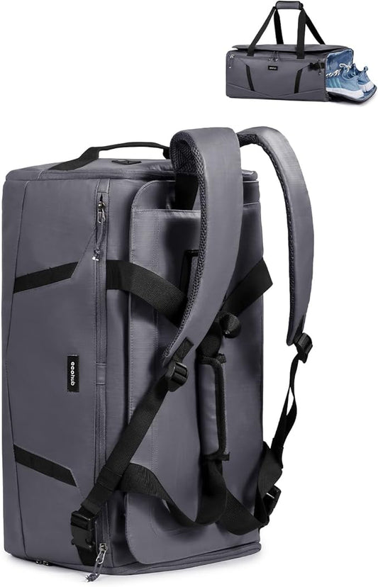 ECOHUB 40L Gym Bag for Women Men Water Resistant Sports Duffle Bag with Shoe Compartment & Wet Pocket, Travel Weekender Camping Backpack