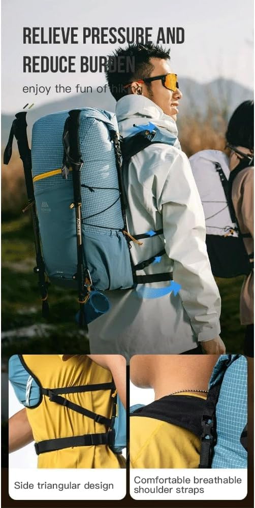 AONIJIE 30L Large Multipurpose Backpack for Travel, Hiking, Commuting, Sports & Work - Durable, Lightweight Daypack (Blue)