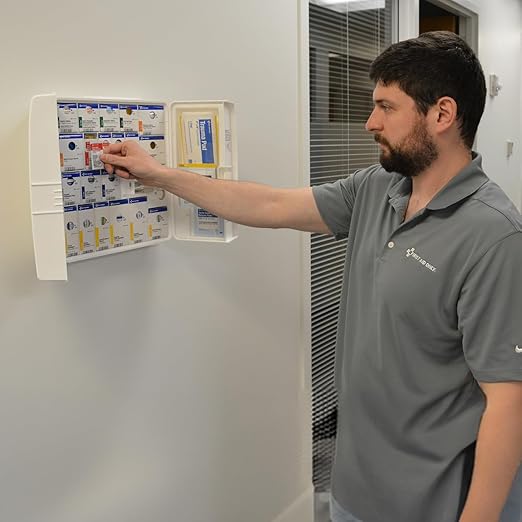 First Aid Only 1000-FAE-0103 SmartCompliance 50-Person OSHA Compliant First Aid Kit for Business, Large Plastic First Aid Cabinet with Medications, 245 Pieces