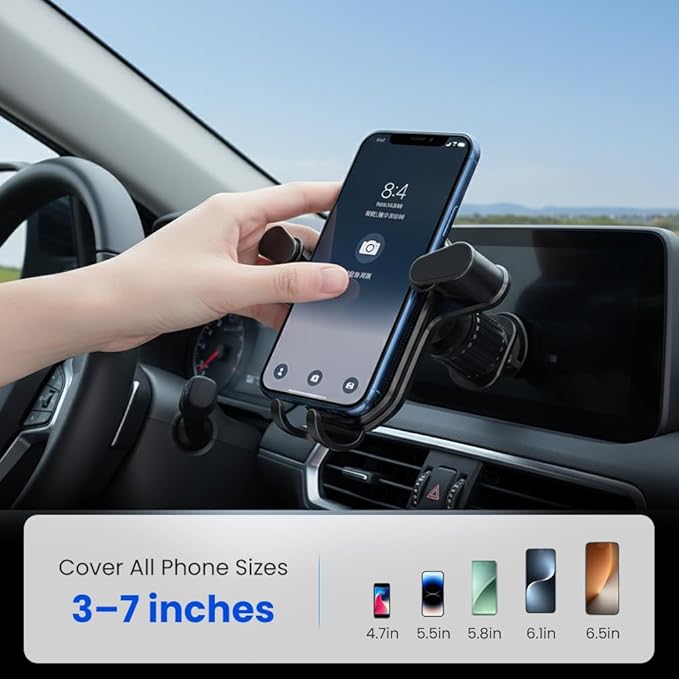 PVZXR Air Vent Car Phone Mount Holder,2026 New Wider Clamp & Metal Hook Car Phone Holder Vent [Thick Cases Friendly] Phone Holders for Your Car Mount Automobile Hands Free Cradle Air Vent (A-3PCS)