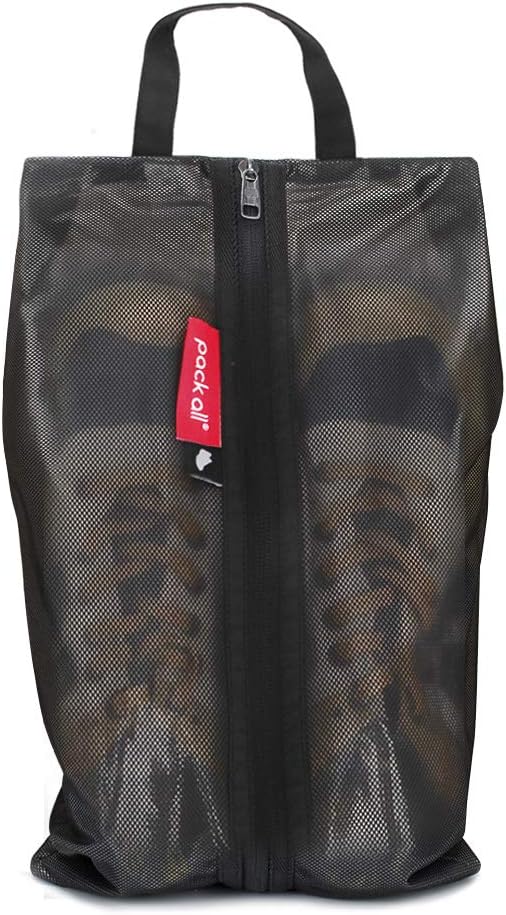pack all Shoe Bag for Travel, Water-Resistant Shoe Pouch for Gym, Odor-Resistant Soccer Cleats Bag for Sport (Dual Pocket Version)