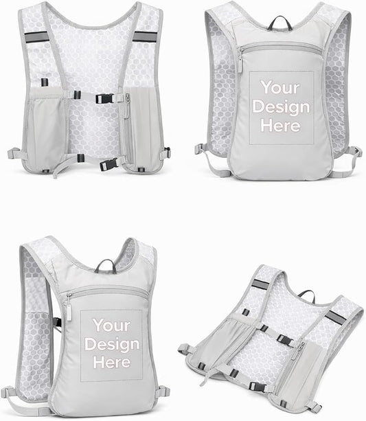 Personalized Hydration Running Vest Backpack, Custom Logo Text Lightweight Pack for Marathon & Trail Run