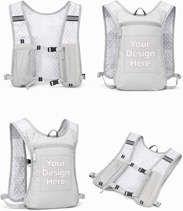 Personalized Hydration Running Vest Backpack, Custom Logo Text Lightweight Pack for Marathon & Trail Run