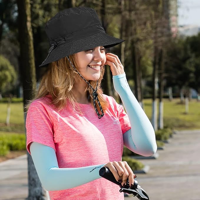 Waterproof Bucket Hat for Women and Men - UV Protection Beach Sun Hat Fishing Safari Boonie Hat Rain Hat Adjustable Packable