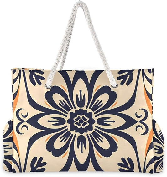 senya Large Beach Shoulder Bags Canvas Tote Water Resistant for Gym Travel Daily