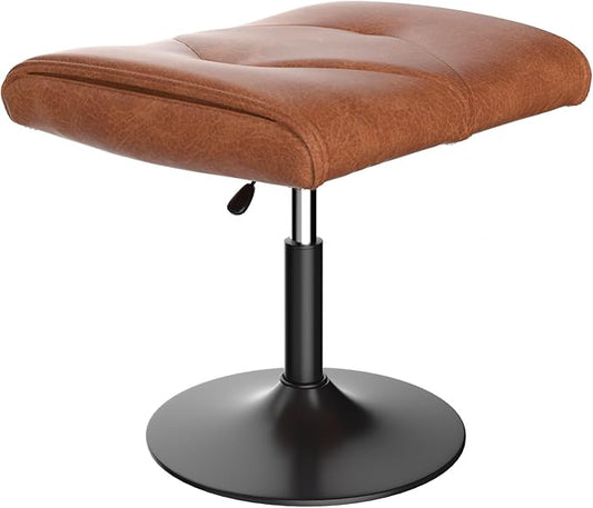 VECELO Foot Rest Under Desk Ottoman, PU Height Adjustable Footrest with Comfort Padding, Leg Rest for Desk for Relieving Leg Pain, Stiffness, and etc, Black