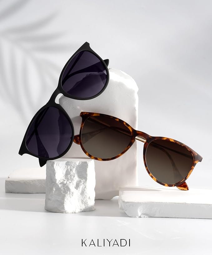 KALIYADI Sunglasses Womens Polarized Womens-Sunglasses: Trendy Sun Glasses with UV400 Retro Style for Party Beach Shopping