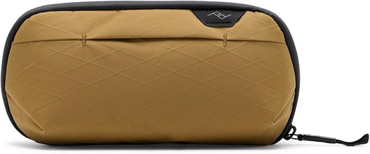 Peak Design Small Wash Pouch, Coyote, Ocean Edition, Travel Toiletry Bag, Upright or Hanging Dopp Kit with Pockets, Magnetic Toothbrush Pocket, Wide UltraZip Opening, Toiletry Bag for Men and Women