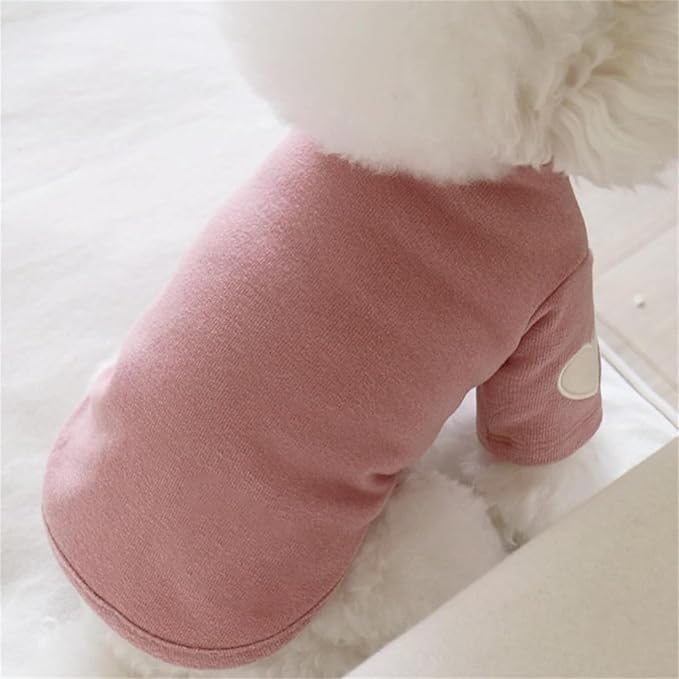 Dog Heart Heart Sweatshirt for Small to Large Dogs Soft Solid Color Apparel Thick Coats Embroidered Pajamas Puppy Hoodie