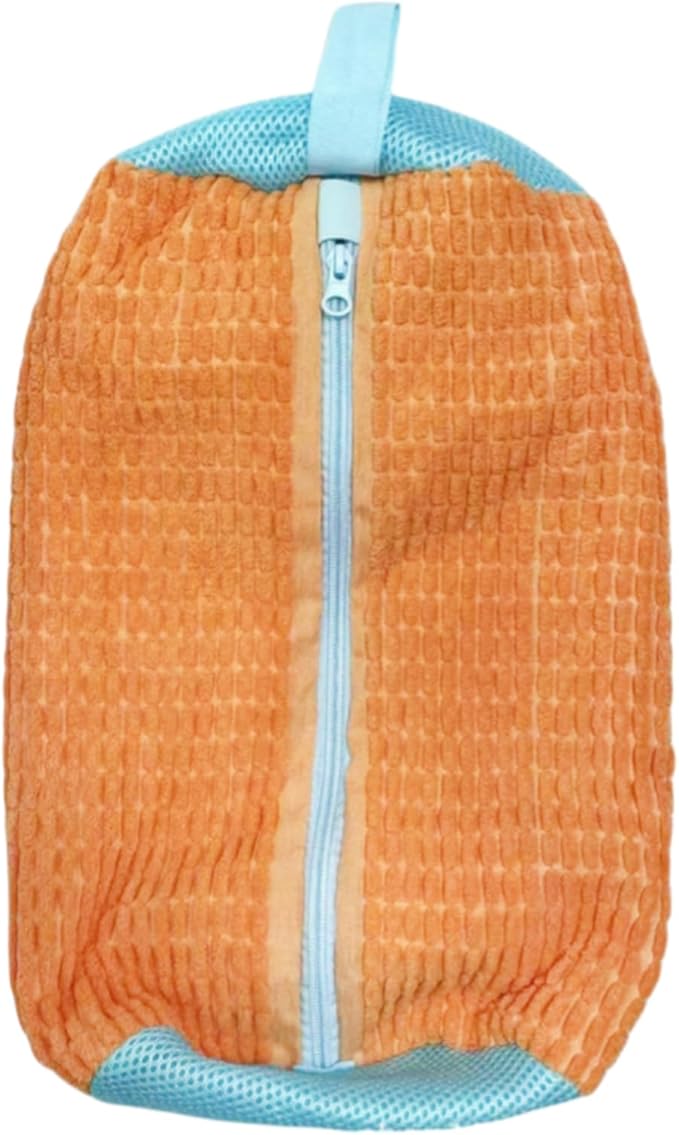 Shoe Wash Bags for Washing Machine (2 Pack), Reusable Laundry Bags for Sneakers, Footwear, Bike Shoes, 360° Deep Clean Shoe Washing Bag (Orange)