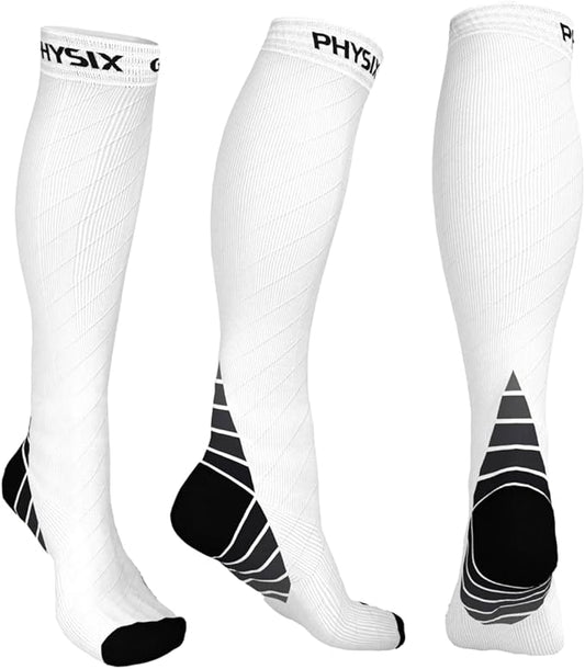 Physix Gear Compression Socks 20-30 mmHg - Men & Women - Running, Nurses, Shin Splints, Flight, Travel