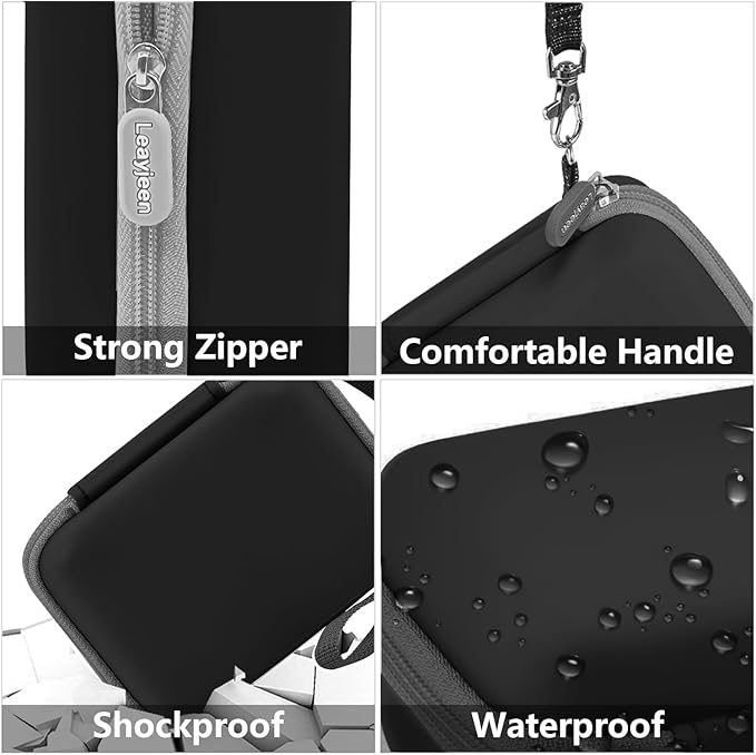 Leayjeen Waterproof Digital Camera Case Compatible with YISENCE/HICSHON/Trsunow/EUXOR/Yiffecal/ZNIARAKL10FT 30MP FHD 1080P Waterproof Camera,Fill Light Underwater Camera for Snorkeling- Black(Case)