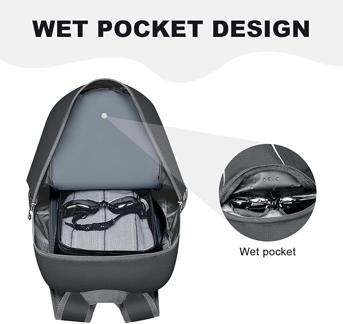 MIYCOO Backpack - Ultra Lightweight Packable Backpack for Travel Camping, 45L Hiking Back Pack Waterproof Foldable Daypack for Men Women Grey