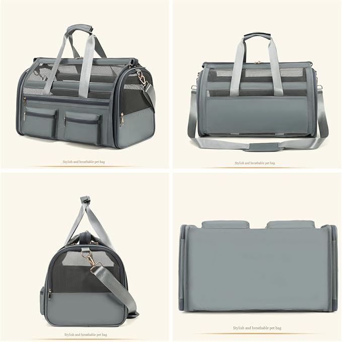 Cat Carrier, Small Dog Carrier for Small Medium Pets Up to 15 Lbs，Pet Carrier Airline Approved,Soft-Sided Puppy Travel Bag with Safety Zippers,Chihuahua Carry Case, Kitty Cloth Cage