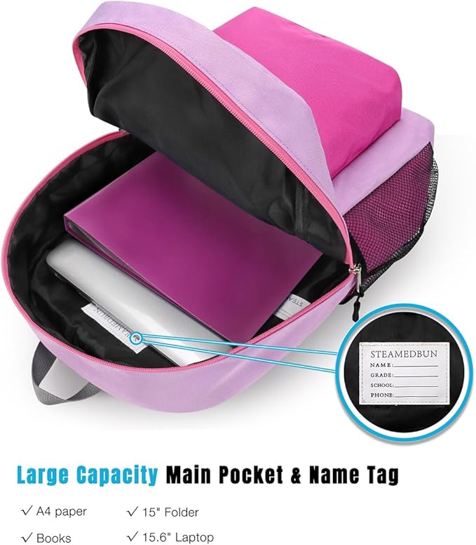 STEAMEDBUN Backpack for Girls 5-9,Kids Backpack for Elementary School Bag