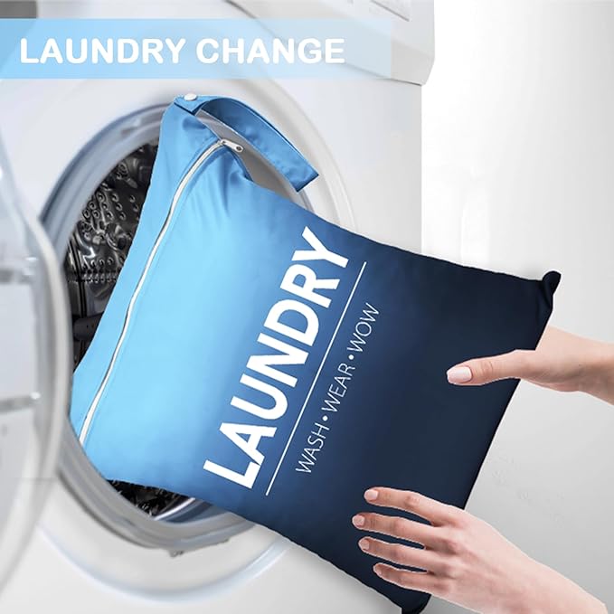 2 Pcs Large Travel Laundry Bag Waterproof Wet Dry Bag Washable Dirty Clothes Bag Bathing Suit Workout Bag for Gym Clothes Laundry Wet Clothes Swimming Yoga