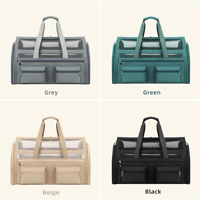 Cat Carrier, Small Dog Carrier for Small Medium Pets Up to 15 Lbs，Pet Carrier Airline Approved,Soft-Sided Puppy Travel Bag with Safety Zippers,Chihuahua Carry Case, Kitty Cloth Cage