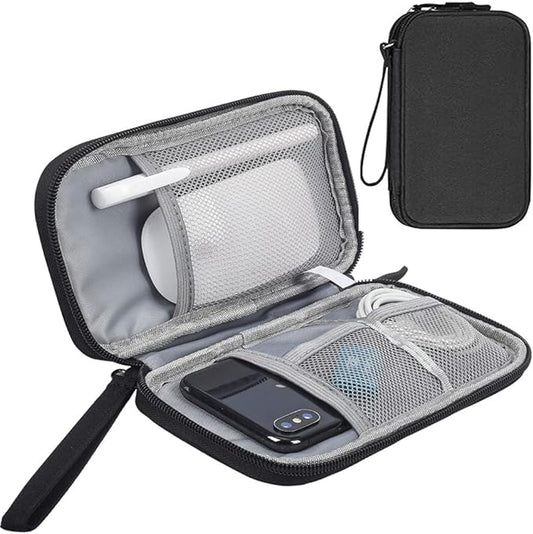 Electronics Accessories Bag / Electronic Organizer Case, Durable Small Electronics Accessories Storage Bag for Various USB, Cables, Hard Drive, Phone, Cords and Power Travel Gadget Carry Bag, Black