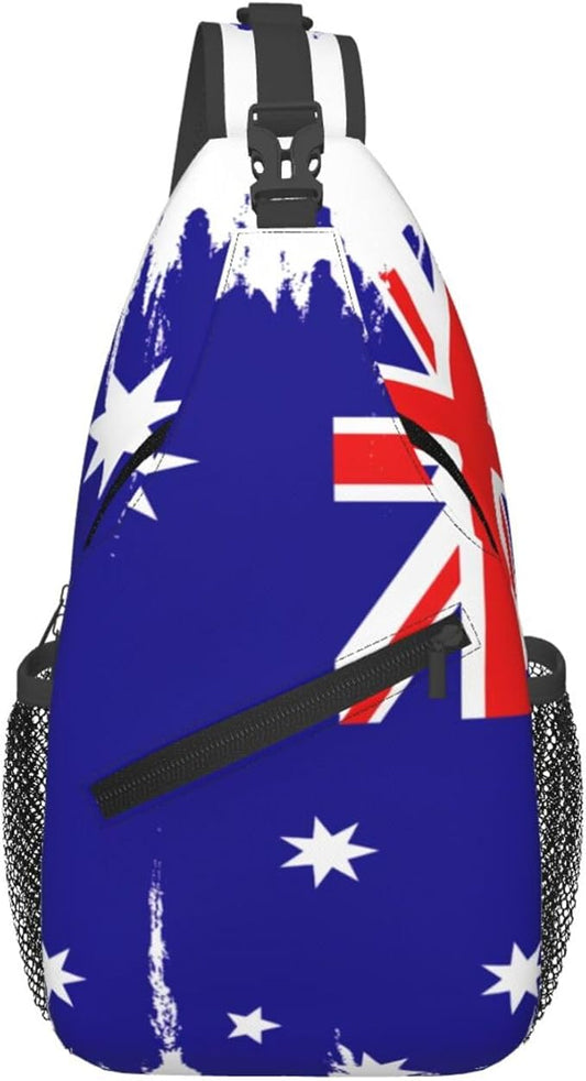 Australian Flag Sling Bag Multipurpose Crossbody Sling Backpack Travel Cycling Hiking Shoulder Bag For Women Men