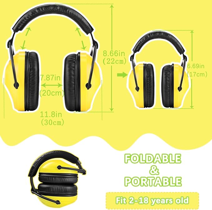 ZOHAN Kids Ear Protection 2 Pack,Kids Noise Canceling Headphone for Concerts, Monster Truck, Fireworks