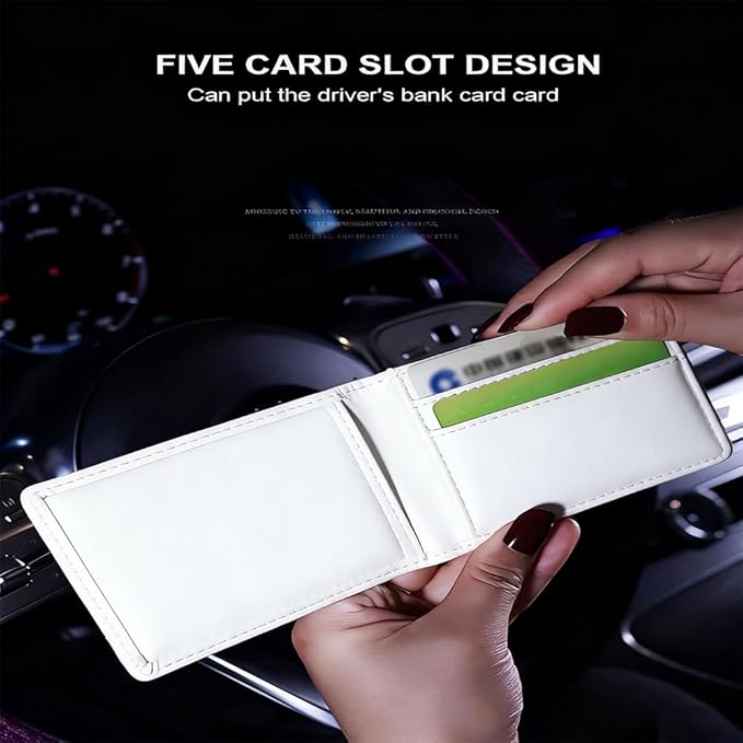 Bling Sparkle Rhinestone Flower Leather Credit Card Holder,10 Slots BlankDriver's License Holder for Women and Men, Multi-Functional Card Organizer for Documents, ID Cards, License (White)