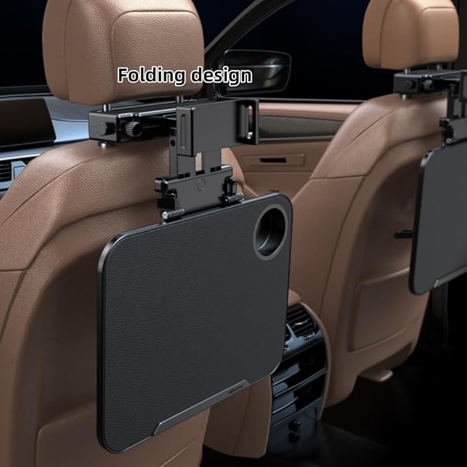 Vpswekans Car Table Multifunctional Folding Desk, Seat Back Laptop Desk and Food Tray for Car Travel, Car Seat Back Portable Tray with Tablet Holder or Mobile Phone Holder(A)